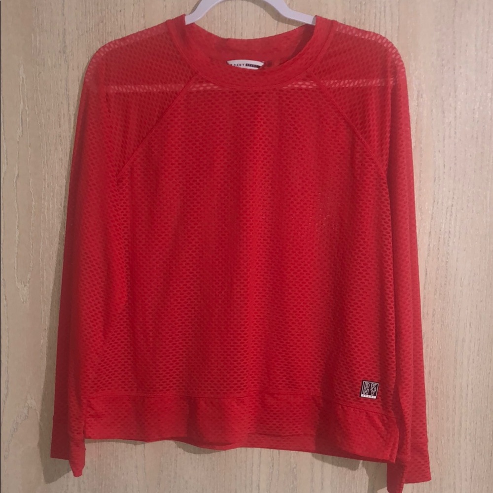 DKNY Sport Orange Mesh Long Sleeve M